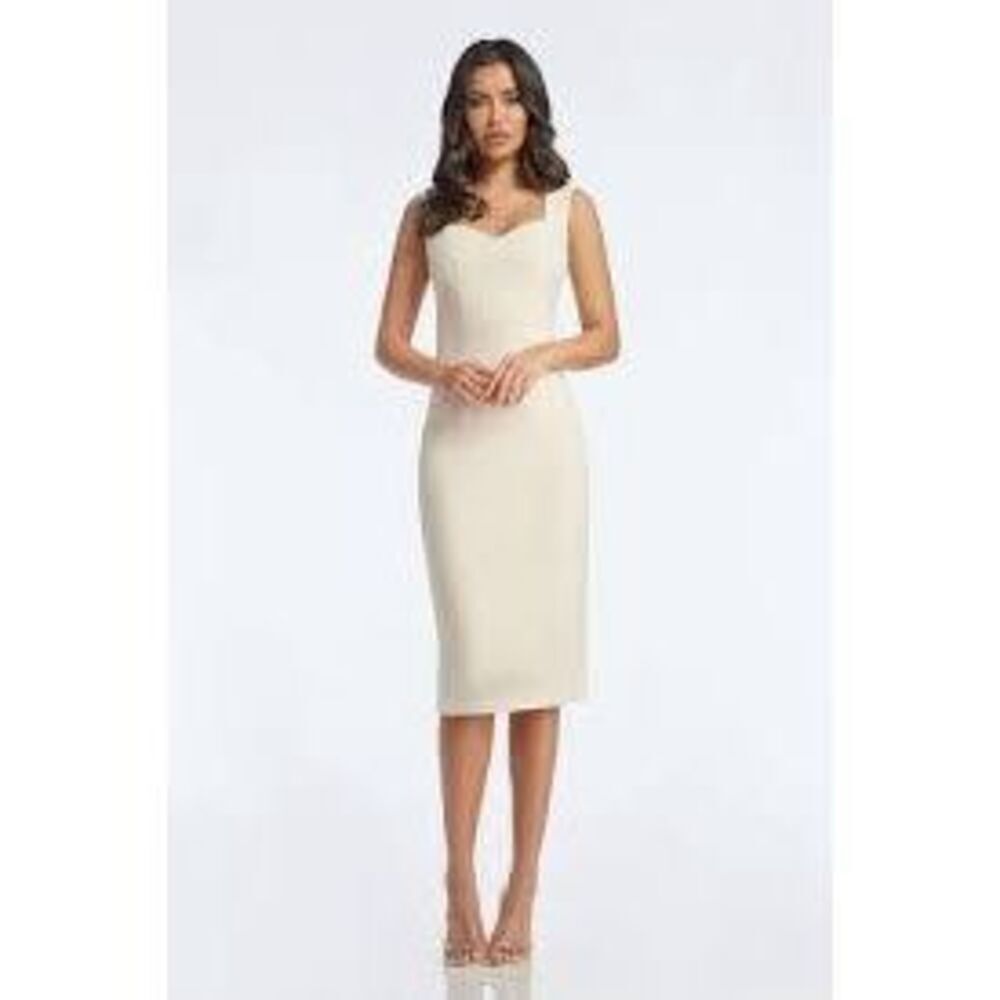 Dress the Population Size S Elle Sweetheart Sheath Dress Cream Sophisticated NWT